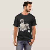 遊び心のあるパグデザイン Tシャツ (正面フル)