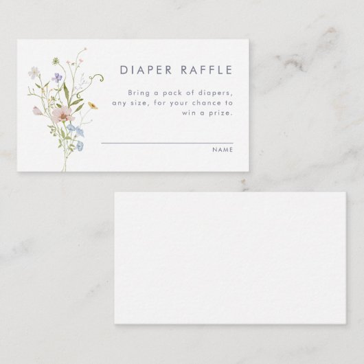 遊び心のあるパステルカラーの野生の花のウェディング エンクロージャーカード (正面/裏面)