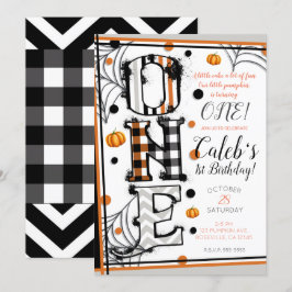 遊び心のあるパターン ハロウィン マッシュアップ 1歳の誕生日 招待状