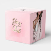 遊び心のあるピンクのオフィス コーヒーガール フェイバーボックス (裏面サイド)