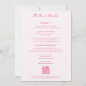 遊び心のあるピンクの手書き結婚式 招待状 (裏面)