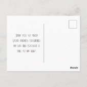 遊び心のあるピンクの花の感謝のポストカード ポストカード (裏面)