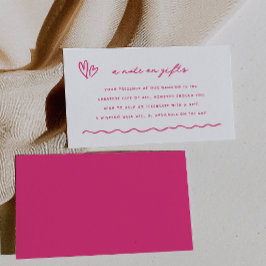 遊び心のあるピンクの落書き  ギフトについてのメモ エンクロージャーカード