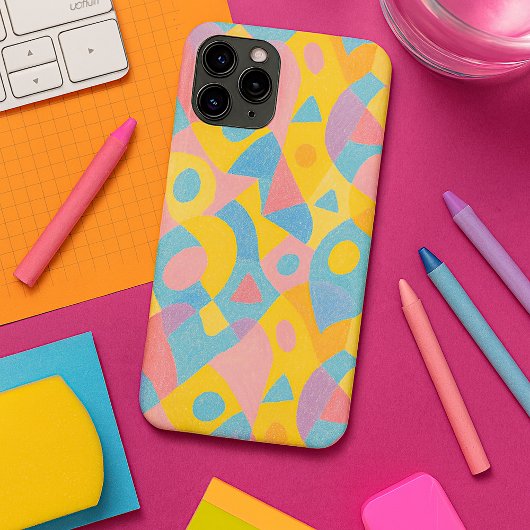遊び心のあるファンキーな不定形の形状クレヨンアートパターン Case-Mate iPhoneケース