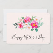 遊び心のあるプレッピーなピンクの花束 母の日 シーズンカード (正面)