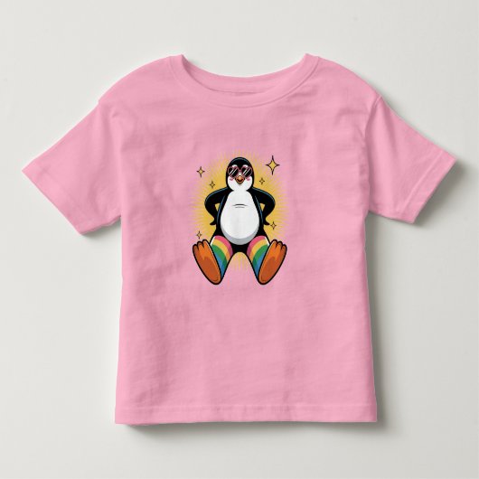 遊び心のあるペンギンのキャルーン トドラーTシャツ (正面)