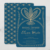 遊び心のあるボヘミアンフレーム エレガント ブライダルシャワー オーダーメイド 招待状 (正面/裏面)