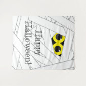 遊び心のあるミイラのハロウィンパーティーの背景 タペストリー (正面(横))