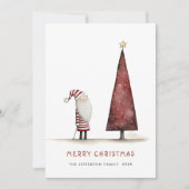 遊び心のあるミニマリストのサンタクロースのクリスマス シーズンカード (正面)