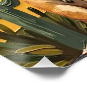 遊び心のあるミーアキャット3兄弟の砂漠アート ポスター (コーナー)