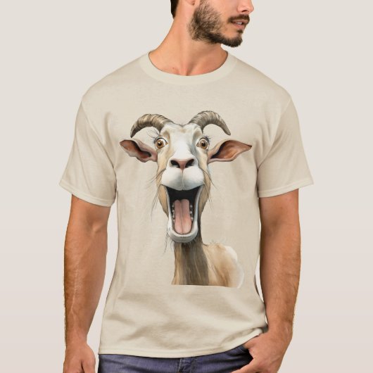 遊び心のあるヤギ Tシャツ (正面)