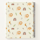 遊び心のあるライオンの名札 ノートブック (裏面)