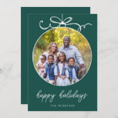 遊び心のあるリボン飾り  翡翠グリーンの写真 シーズンカード (正面/裏面)