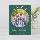 遊び心のあるリボン飾り  翡翠グリーンの写真 シーズンカード (スタンド正面)