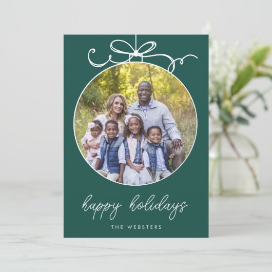 遊び心のあるリボン飾り 翡翠グリーンの写真 シーズンカード (スタンド正面)