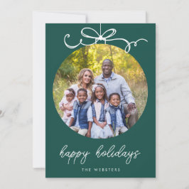 遊び心のあるリボン飾り 翡翠グリーンの写真 シーズンカード