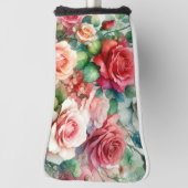 遊び心のあるローズパターン ゴルフヘッドカバー (回転90)