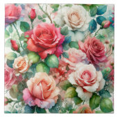 遊び心のあるローズパターン タイル (正面)