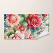 遊び心のあるローズパターン バスタオルセット (ハンドタオル)