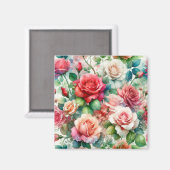 遊び心のあるローズパターン マグネット (正面/裏面)