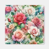 遊び心のあるローズパターン マグネット (正面)