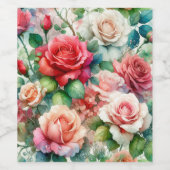 遊び心のあるローズパターン ワインラベル (シングルラベル)