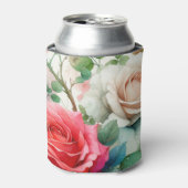 遊び心のあるローズパターン 缶クーラー (缶正面)