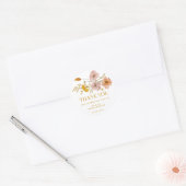 遊び心のあるワイルドフラワーの感謝ステッカー ラウンドシール (封筒)