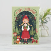 遊び心のある冬の少女 シーズンカード (スタンド正面)