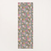 遊び心のある垂れる花と鳥 - サージュグリーン ヨガマット (裏面)