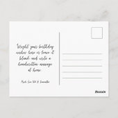 遊び心のある封筒と鈴の花　ハッピーバースデー ポストカード (裏面)