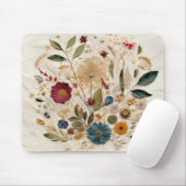 遊び心のある庭の押し花 ボヘミアンフラワー マウスパッド (マウス)