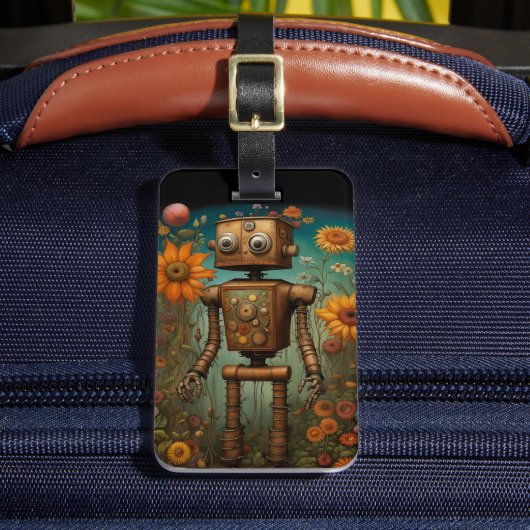 遊び心のある庭園ロボット | デジタルアート ラゲッジタグ (正面インサイチュ2)