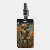 遊び心のある庭園ロボット | デジタルアート ラゲッジタグ (正面縦)