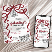 遊び心のある手描きのガレンティーンズパーティー招待状 招待状