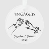 遊び心のある手描きのクリスマスエンゲージメント飾り オーナメント (正面)