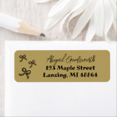 遊び心のある手描きのリボン ウェディングシャワーの住所 ラベル (インサイチュ)