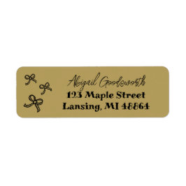 遊び心のある手描きのリボン ウェディングシャワーの住所 ラベル