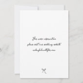 遊び心のある手描きのリボン　黒と白の結婚式 セーブザデート (裏面)