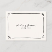 遊び心のある手描きの予算プレースカード エンクロージャーカード (裏面)