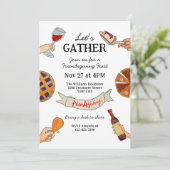 遊び心のある手描きの落書き　奇妙なフレンドスキービング 招待状 (スタンド正面)