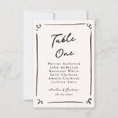 遊び心のある手描きテーブルカード 招待状 (正面)