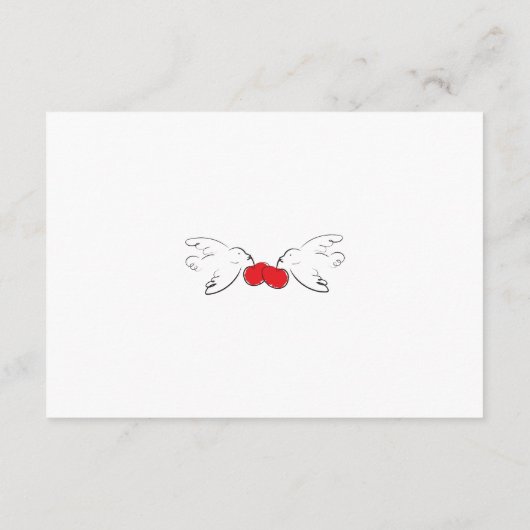 遊び心のある手書きのチェリーウェディング エンクロージャーカード (裏面)