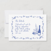 遊び心のある手書きイラスト情報カード 出欠カード (正面)