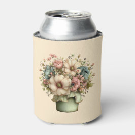 遊び心のある植木鉢の花がかわいい 缶クーラー