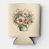 遊び心のある植木鉢の花がかわいい 缶クーラー (正面)