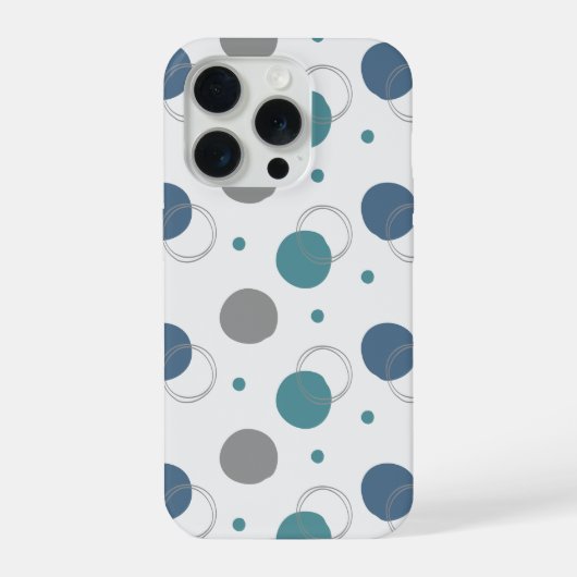 「遊び心のある水玉模様の円」iPhone 15 Pro カバー (裏面)