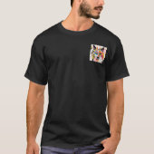 遊び心のある漫画のオオカミの肖像画が描かれたストリートウルフ Tシャツ (正面)