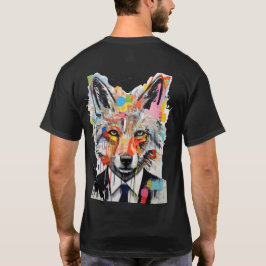 遊び心のある漫画のオオカミの肖像画が描かれたストリートウルフ Tシャツ