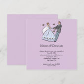 遊び心のある漫画の新婦新郎　結婚式後のお祝い 招待状 (正面/裏面)